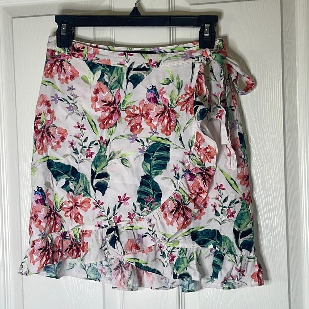 Sanctuary Tropicana ruffle wrap skirt size xs
